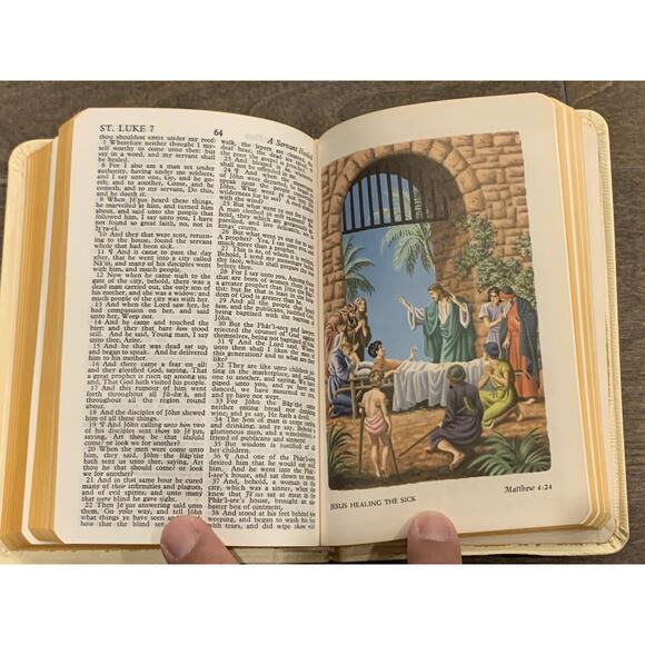 Vintage 60s White Young Folks Text World Bible King James Version With Box - Picture 8 of 12